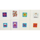 Niki Hayward (20th Century Artist) Set of six embroidered applique felt pictures, including '