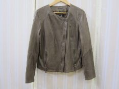 Madeleine blouson leather jacket asymmetric zip fastening, zip detail pockets