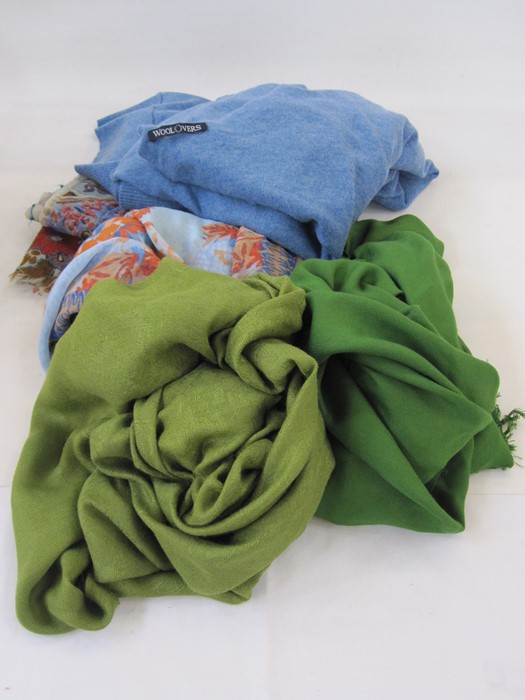 Various scarves including Woolovers ( 1 box)