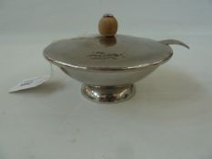 Keswick School of Industrial Arts and Crafts hammered stainless steel sugar bowl. spoon and cover