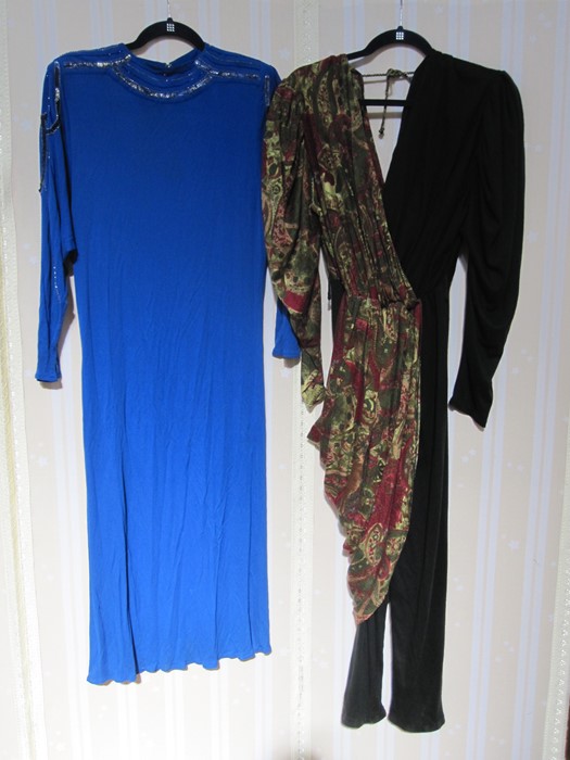 Polly Peck by Sybil Zelker halterneck full maxi dress with button and loop fastening to the back, - Image 2 of 5