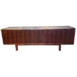 Circa 1970 Martin Hall for Gordon Russell 'Marlow' Brazilian rosewood sideboard, the four cupboard