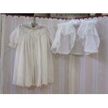 Child's dress, another, a babygown, a child's linen smock jacket with collar and a dress (6)