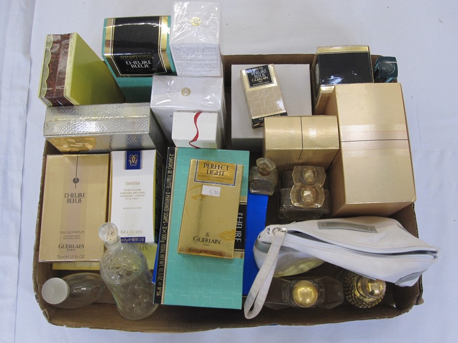 Large collection of Guerlain 'L'Heure Bleue' scent, other Guerlain products and empty scent