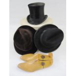 Gentleman's top hat labelled 'City Cork Hat Company, 45a Cheapside' and labelled 3, a Dunn & Co