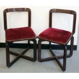 In the style of Willy Rizzo, a set of four, circa 1970, chestnut framed board room chairs, with