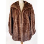 Brown mink jacket with cuff sleeves