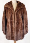 Brown mink jacket with cuff sleeves