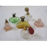 Six various vintage scent bottles including two atomizers