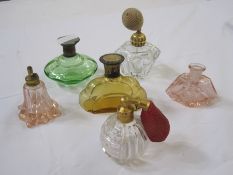 Six various vintage scent bottles including two atomizers