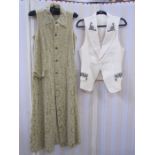 Comme des Garcons jacquard sleeveless shirt dress/waistcoat, maxi length, a Yoshiko linen