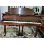 Challen mahogany baby grand pianoforte 142 wide x 126 deep