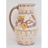 Charlotte Rhead Burleighware tube-lined jug, no.7295 to base, 22.5cm high