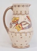 Charlotte Rhead Burleighware tube-lined jug, no.7295 to base, 22.5cm high