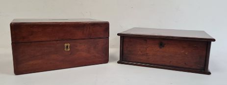 19th century mahogany table-top collector's cabinet, the rectangular top above fall-front opening to