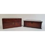 19th century mahogany table-top collector's cabinet, the rectangular top above fall-front opening to