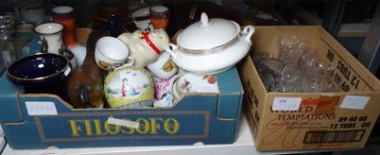 Assorted ceramics to include ornaments, two Royal Worcester 'Evesham' saucers, two cups and two