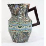 Jean Gerbino (1876-1966) pottery micro-mosaic jug, geometric shaped with multi-colour, made for