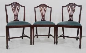 Set of fourteen 20th century Hepplewhite style boardroom chairs with drop in seats