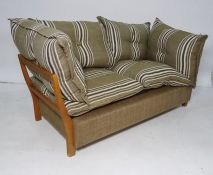 20th century designer sofa, probably 1960's, in striped upholstery