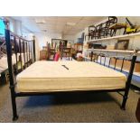 Modern tubular metal double bed with Slumberdream Classic Collection Starlight ortho mattress