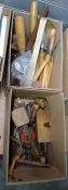 Large quantity of vintage tools including files, chisels, etc (2 boxes)