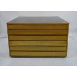 Modern beech six drawer plan chest,  114 x 73 x 81.25 cm deepCondition ReportSurface scratches,