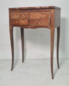 Late 19th/early 20th century French style dressing table, the marble lift top opening to reveal