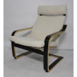 Ikea chair in mock sheepskin upholstered finish