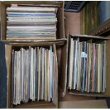 Three boxes of assorted LP records to include Electric Light Orchestra, etc (3 boxes)
