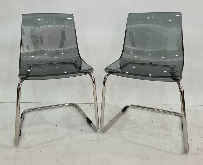 Four 20th century perspex and chrome dining chairs (4)
