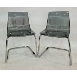 Four 20th century perspex and chrome dining chairs (4)