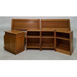 Mid-20th century utility oak furniture to include bedside units (Papworth Industries), two units