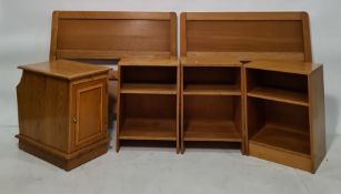 Mid-20th century utility oak furniture to include bedside units (Papworth Industries), two units