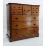 Late 19th/early 20th century Scottish mahogany chest, the rectangular top with rounded corners and