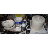 Assorted ceramics to include Wedgwood 'Blue Pacific' jug, a character jug, etc (1 box)