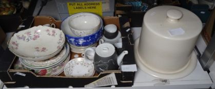 Assorted ceramics to include Wedgwood 'Blue Pacific' jug, a character jug, etc (1 box)