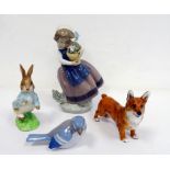 Beswick Beatrix Potter 'Peter Rabbit', Royal Doulton model of a Corgi HN2559, Lladro figure of a