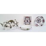 Royal Worcester 'Prince Regent' rectangular-shaped dish and pink bowl, a Royal Worcester 'Evesham'