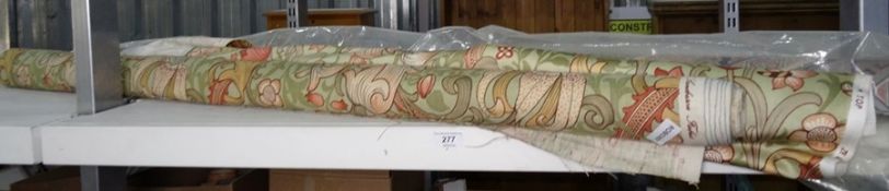 Two rolls of Sanderson 'Gold Lily' designed by William Morris, one is linen the other is cotton