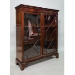20th century mahogany display cabinet with astragal-glazed doors, bracket feet, 97cm x 110cm