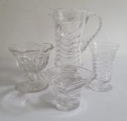 Waterford 'Marquis' pattern crystal bowl together with three other various cut glass pieces (4)