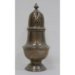 1930's silver sugar sifter, London 1931, maker's mark worn, baluster form on circular base, 5.3oz