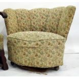 Late 19th/early 20th century chair, cream ground foliate upholstery