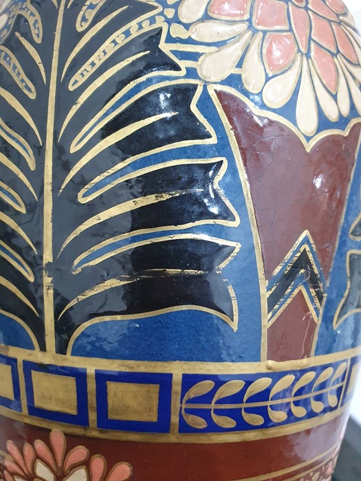 Large Wedgwood baluster-shaped vase in brown, blue, black and gilt highlights, embossed to base - Image 17 of 17