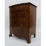 20th century mahogany bow front chest of four long drawers, 60 x 76cmCondition ReportSurface