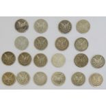 Collection of 20 United States of America silver dollars to include 1879 x 2, 1880 x 2, 1881 x 2,