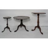19th century rosewood centre table with applied moulded edge on baluster turned supports, three