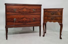 20th century mahogany side table with brushing slide of two drawers, cabriole legs together with a