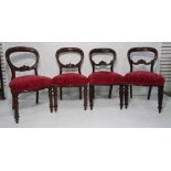 Two pairs of Victorian balloonback chairs (4)